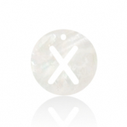 Colgantes conchas especial letra X Blanco (color natural)