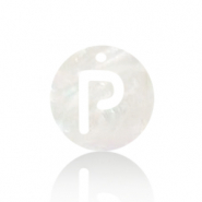 Colgantes conchas especial letra P Blanco (color natural)