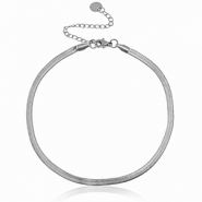 Pulseras tobillera Acero Inox eslab&oacute;n serpiente Plateado