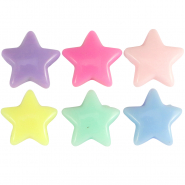 Abalorios letras acr&iacute;licas estrella Multicolor pastel