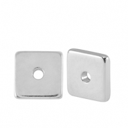 Abalorios met&aacute;licos DQ disco cuadrado 7mm Plata vieja (sin n&iacute;quel)
