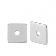 Abalorios met&aacute;licos DQ disco cuadrado 7mm Plata vieja (sin n&iacute;quel)