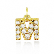 Metal TQ latón colgantes letra M Dorado