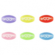 Abalorios letras acrílicas corazones Multicolor