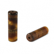 Piedras naturales Ojo de tigre tubo Marrón dorado