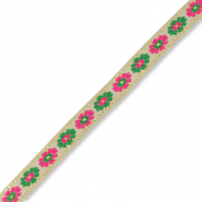 Cinta con flores Beige-verde-rosa