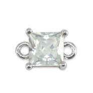 Entrepieza de cristal cuadrado Cristal-plateado