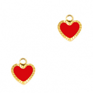 Colgantes Acero Inox corazón Dorado-rojo blanco