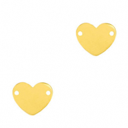Colgantes / entrepieza Acero Inox corazón Dorado