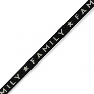 Cinta con texto "family" Negro-gris