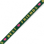 Cinta con texto "best friends" Verde-oro-rosa
