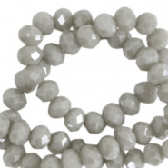 Abalorios faceteados disco 3x2mm Gris nublado-revestimiento pearl shine