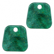 Colgantes de resina trapecio glitter Multicolor&nbsp;verde