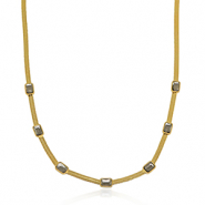 Cadenas Acero Inox serpiente cristal Dorado-negro