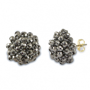 Pendientes faceteados con anilla Plateado