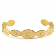 Pulseras Acero Inox bangle sol Dorado