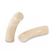 Abalorios acr&iacute;licos tubo Caramel beige m&aacute;rmol