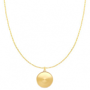 Cadena Polaris Acero Inox con engaste para cabuch&oacute;n 20mm Dorado