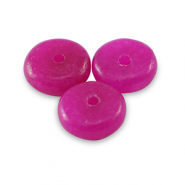 Piedras naturales Mármol y Calcita rondeles 6mm Rosa magenta