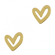 Colgantes Acero Inox coraz&oacute;n Dorado