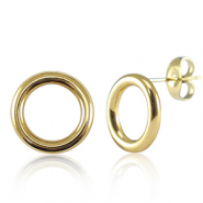 Pendientes Acero Inox 12mm Dorado