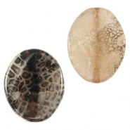 Piedra semipreciosa ovalada Topacio Gris