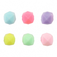 Abalorios con look acrílico faceteados Multicolor pastel