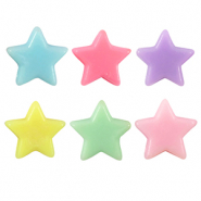 Abalorios con look acrílico estrella Multicolor pastel