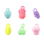 Abalorios con look acrílico fruta Multicolor pastel