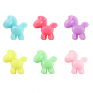 Abalorios con look acrílico caballo Multicolor pastel