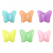 Abalorios con look acrílico mariposa Multicolor pastel