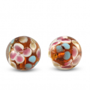 Abalorios de cristal 14mm Transparente-naranja ámbar