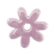 Abalorios de cerámica griega DQ flor Púrpura lavanda