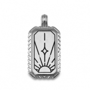 Colgantes met&aacute;licos DQ sol Plata vieja (sin n&iacute;quel)