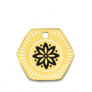 Colgantes Acero Inox flor Dorado