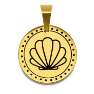 Colgantes Acero Inox concha Dorado