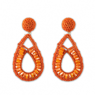 Pendientes faceteados gota Dorado-naranja