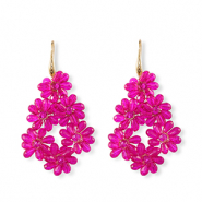 Pendientes faceteados gota Dorado-rosa ne&oacute;n