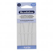Beadalon agujas de ojo plegable 6.3cm (extra fina) Plateado