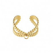 Anillos Acero Inox con anilla Dorado