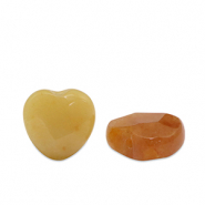 Piedras Naturales abalorios Cuarzo corazón Naranja ámbar multicolor