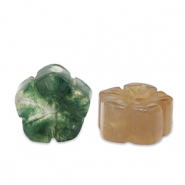 Piedras Naturales abalorios Ágata flor Marrón-verde multicolor