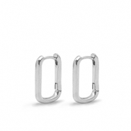 Fornituras met&aacute;licas DQ pendientes criollas &oacute;valo Plateado (sin n&iacute;quel)