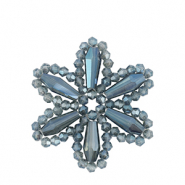 Pendientes faceteados flor Azul montana-revestimiento pearl shine