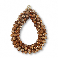 Colgantes faceteados gota marr&oacute;n cobrizo