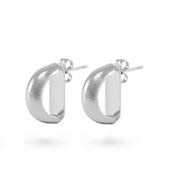 Metal TQ latón pendiente Plateado