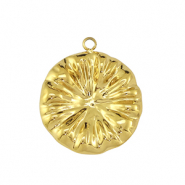 Colgantes Acero Inox flor Dorado
