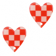 Colgantes de resina corazón Rojo-rosa