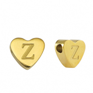 Abalorios Acero Inox corazón letra Z Dorado