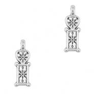 Colgantes metálicos DQ corazón Plata vieja (sin níquel)